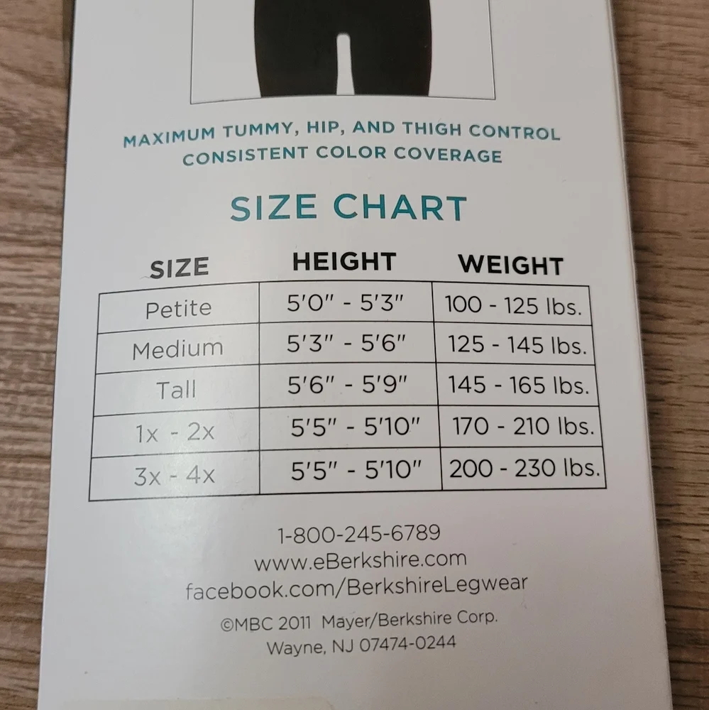 Petite Berkshire Max Control Tights Tummy Hip Thigh control Dark Grey New